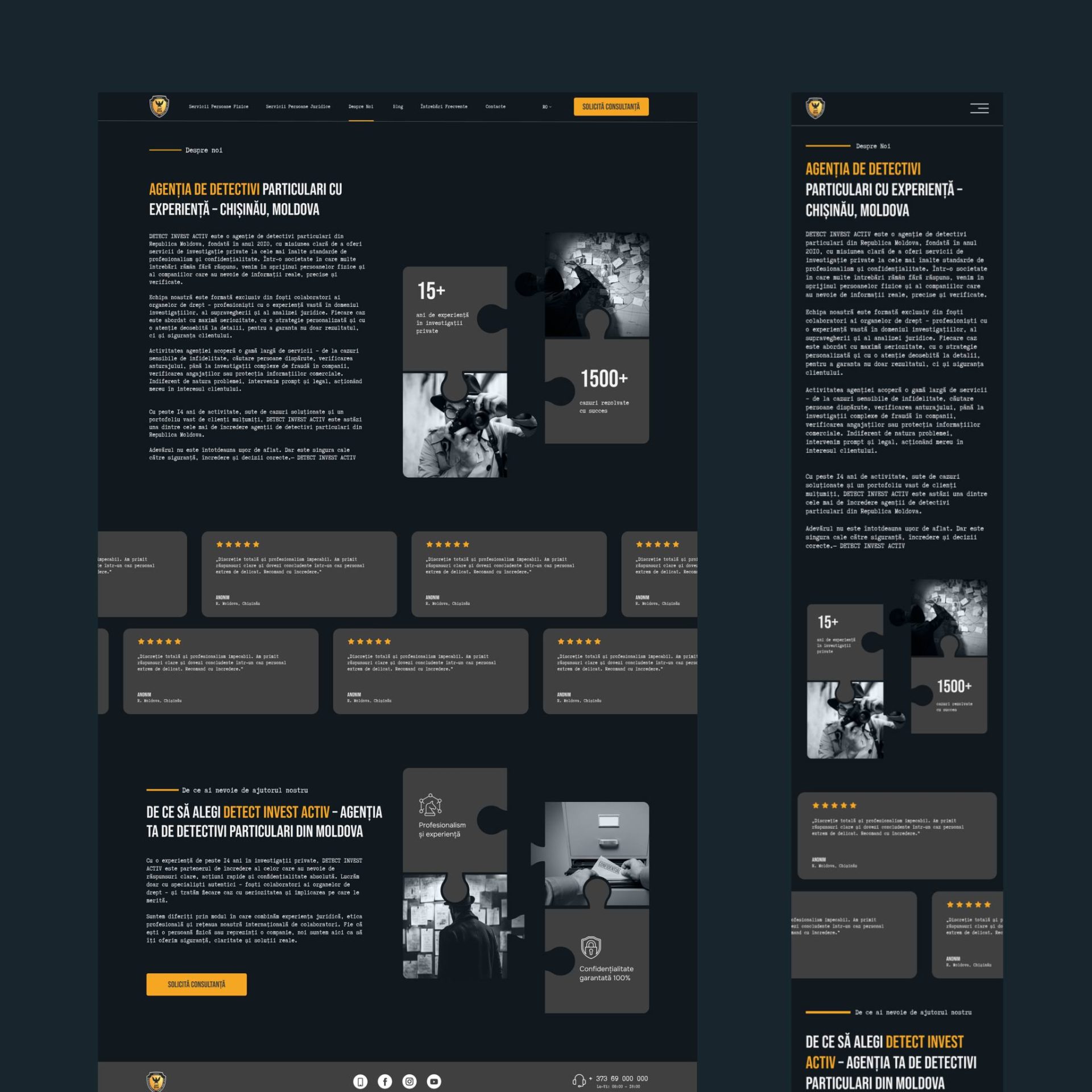Website 100% custom, optimizat pentru performanță