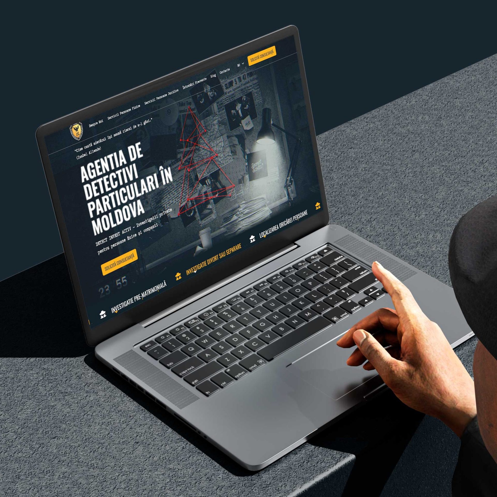 Website complet personalizat pentru Agenția de Detectivi Particulari din Moldova