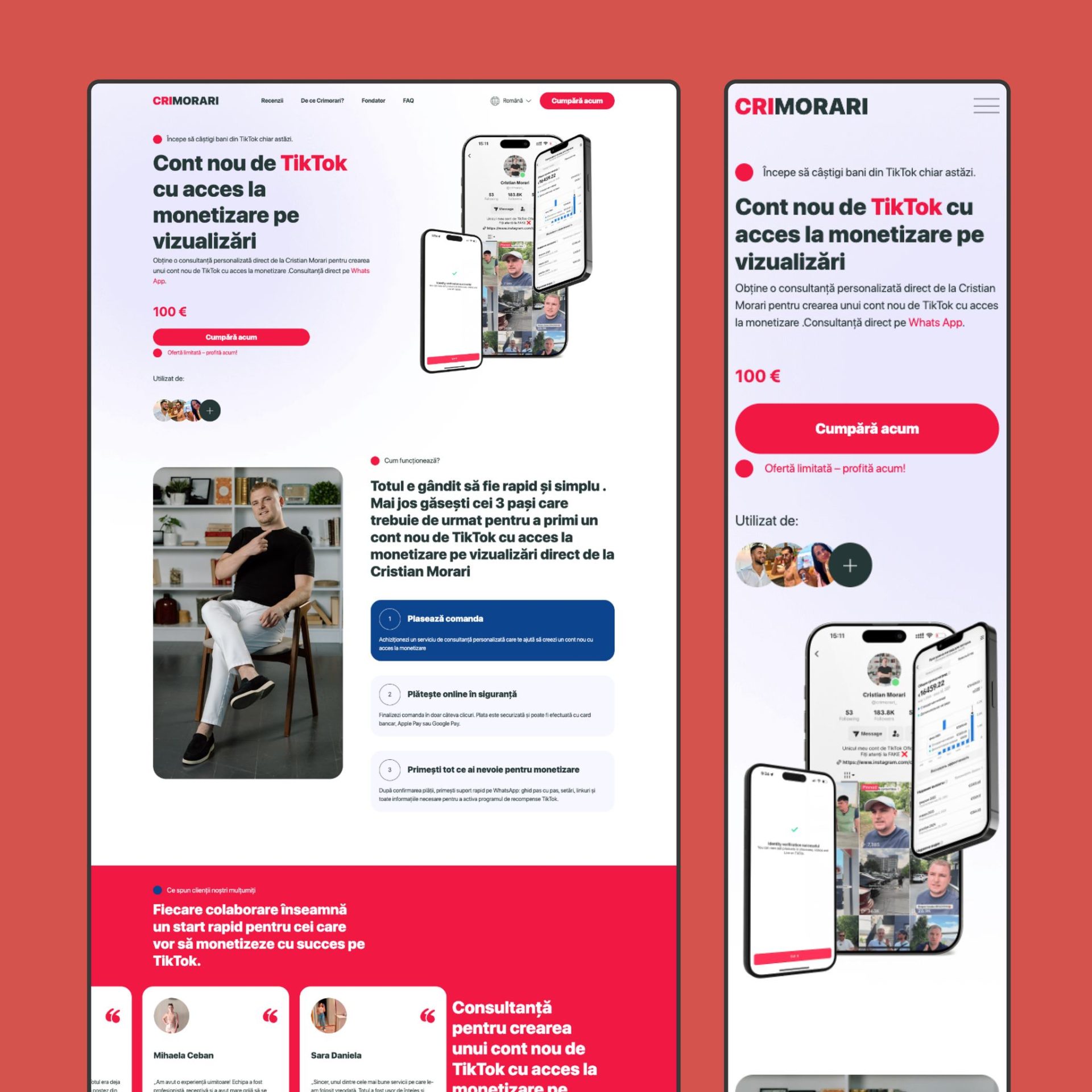Dezvoltare platformă web custom Laravel Crimorari.net realizată de MakeIT Digital Agency.
