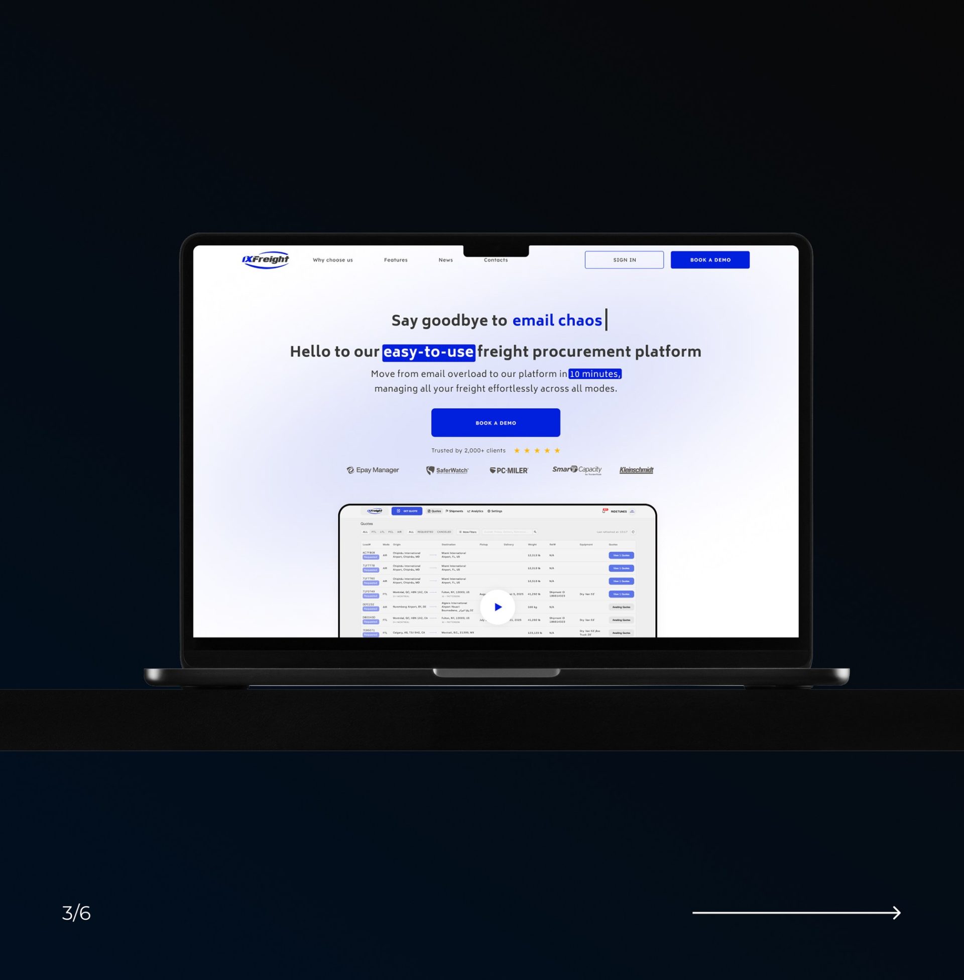 Dashboard platformă digitală 1XFreight pentru freight procurement și logistică.